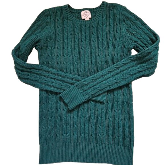 Green Cable Knit Sweater TALL - Picture 1 of 3